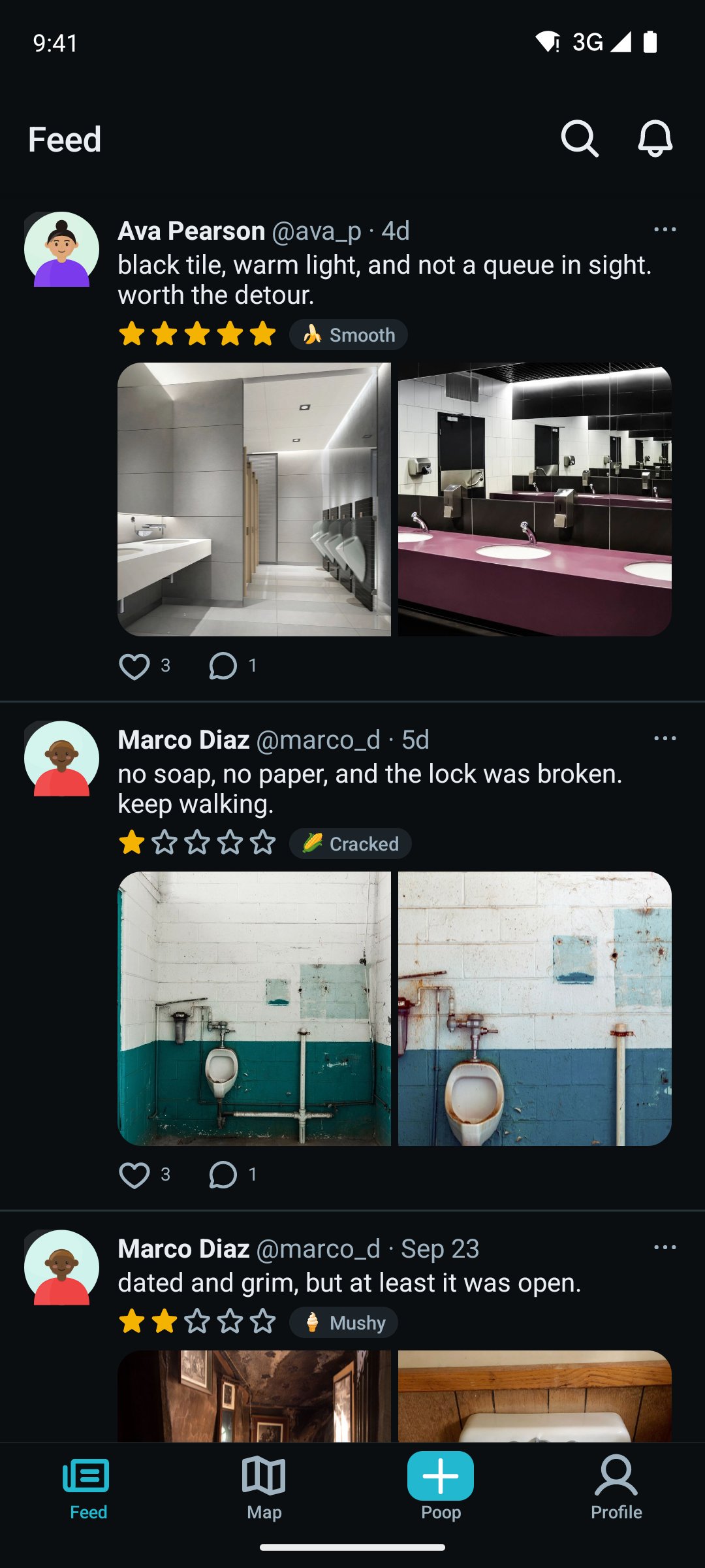 The Crapple Maps feed on Android